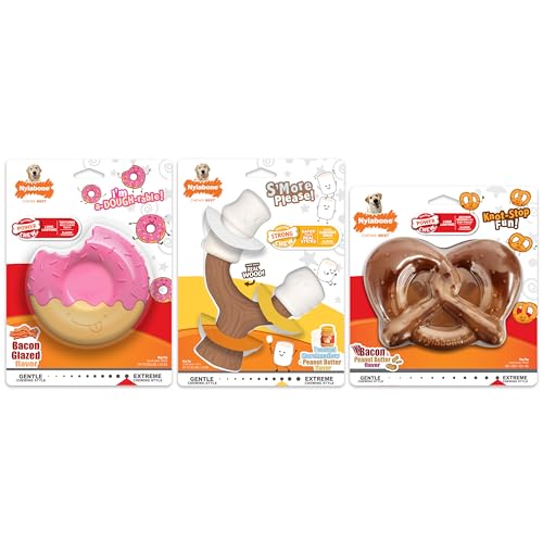 0018214855866 - NYLABONE PRETZEL DOG CHEW TOY POWER CHEW - CUTE DOG TOYS FOR AGGRESSIVE CHEWERS - WITH A FUNNY TWIST! TOUGH DOG TOYS - DURABLE DOG TOYS - BACON & PEANUT BUTTER FLAVOR, X-LARGE/SOUPER(1 COUNT)