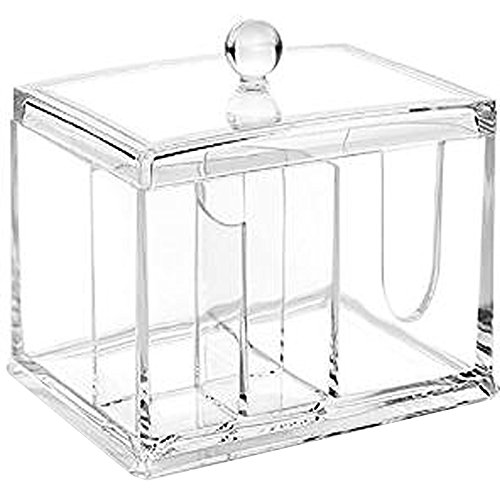 0018227298926 - CLEAR ACRYLIC ORGANIZER, STORAGE BOX FOR COTTON SWABS, Q-TIPS, MAKE UP PADS, COSMETICS & MORE - FOR BATHROOM & VANITY BY ACRYLICASE