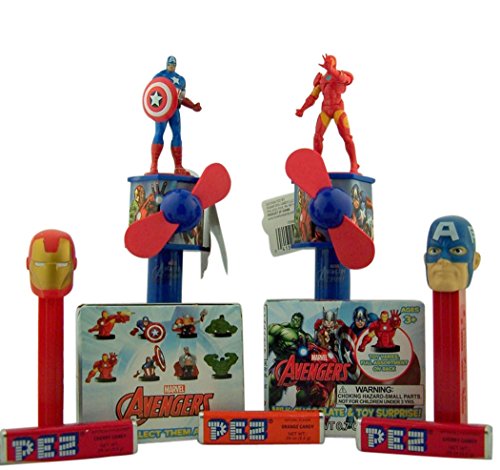 0018227886505 - MARVEL SET PEZ CANDY DISPENSERS WITH SUPERHERO FANS AND SURPRISE TOY BOXES