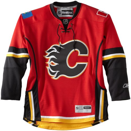 0018286402814 - NHL CALGARY FLAMES PREMIER JERSEY, RED, XX-LARGE