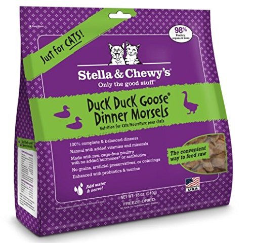 0186011001240 - STELLA & CHEWY'S FREEZE DRIED DUCK DUCK GOOSE CAT FOOD DINNER 18OZ