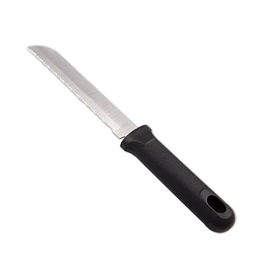 0018643200848 - SUPERIOR CHEF STAINLESS STEEL SERRATED VEGETABLE UTILITY KNIFE WITH BUILT IN EYELET BY PEPPERMATE, A SERRATED KNIFE FOR TOMATO'S, BREAD AND MORE