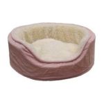 0186734000834 - CORDUROY OVAL DOG BED IN PINK SIZE 26 X 21