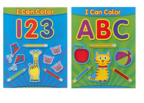 0018697004966 - COLORING BOOKS FOR KIDS: ABC & 123 I CAN COLOR COLORING & EDUCATIONAL BOOKS. LEARNING COLORING BOOKS FOR YOUNG BABY & TODDLERS, FEATURED LETTERS AND NUMBERS TO COLOR. PAPER CRAFT, 2 PACK