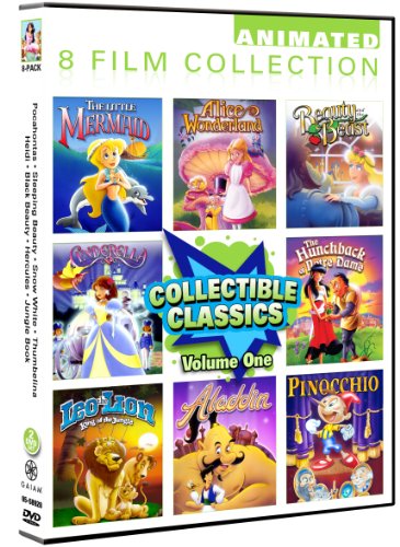 0018713589569 - ANIMATED CLASSICS 8 PACK VOLUME 1: THE LITTLE MERMAID, ALICE IN WONDERLAND, BEAUTY & THE BEAST, CINDERELLA, THE HUNCHBACK OF NOTRE DAME, LEO THE LION, ALADDIN, PINOCCHIO