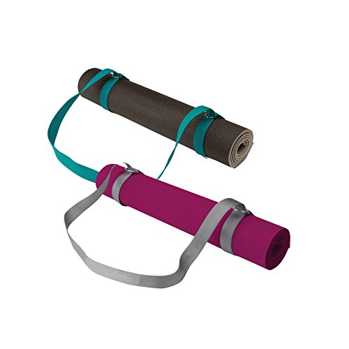 0018713613462 - GAIAM EASY CINCH YOGA MAT SLING (SOLD INDIVIDUALLY WITH ASSORTED COLORS), TURQUOISE SEA/GRANITE STORM