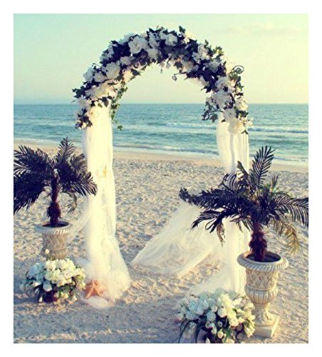 0018717060880 - WHITE METAL ARCH 7.5 FT FOR WEDDING PARTY BRIDAL PROM GARDEN FLORAL DECORATION