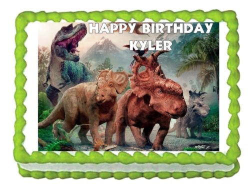 0018717153421 - WALKING WITH DINOSAURS EDIBLE CAKE TOPPER DECORATION IMAGE FROSTING SHEET