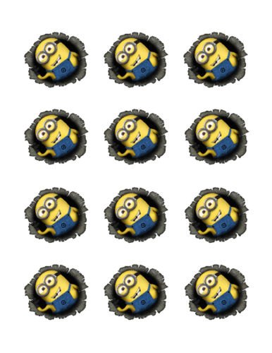 0018717153780 - DESPICABLE ME MINION EDIBLE PARTY CUPCAKE TOPPERS DECORATION