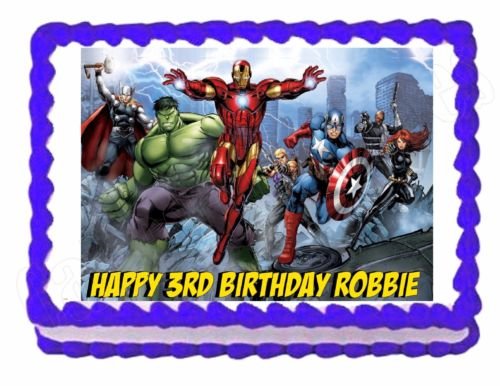0018717153902 - THE AVENGERS EDIBLE PARTY CAKE TOPPER DECORATION CAKE FROSTING SHEET