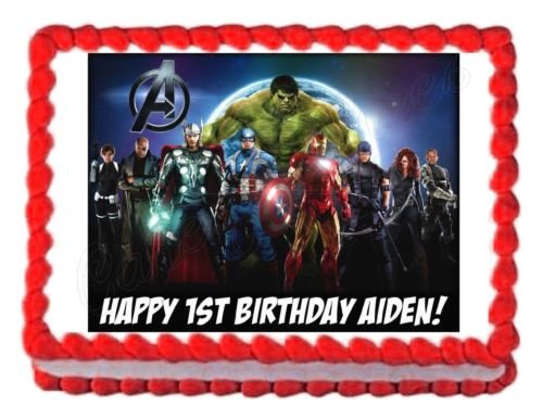 0018717153971 - THE AVENGERS EDIBLE PARTY CAKE TOPPER DECORATION CAKE FROSTING SHEET