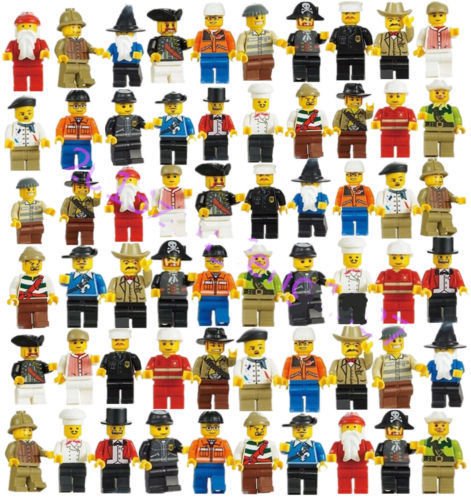 0018717155012 - GRAB BAG LOT OF MINIFIGURES FIGURES MEN PEOPLE MINIFIGS FROM CITY SETS 20 PCS