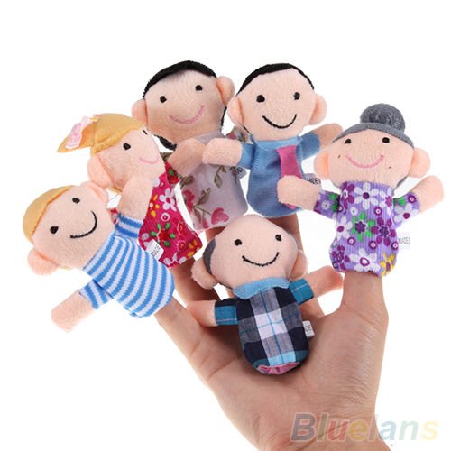 0018717155203 - 6PCS BABY KIDS PLUSH CLOTH PLAY GAME LEARN STORY FAMILY FINGER PUPPETS TOYS SET