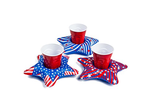 0188561000216 - BIGMOUTH INC INFLATABLE POOL PARTY DRINK FLOATS - PATRIOTIC STARS 3 PACK!