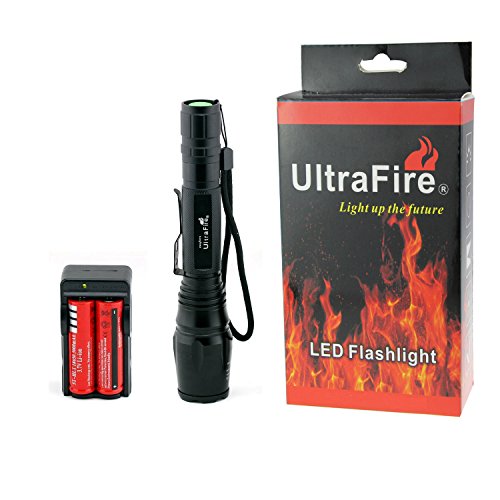 1889284048385 - ULTRAFIRE® CREE 1200 LUMEN XM-L T6 ZOOMABLE FOCUS OUTDOOR LED FLASHLIGHT TORCH 5-MODE FOR CYCLING, CLIMBING, CAMPING+2X 3000MAH RECHARGEABLE 18650 BATTERY&TWO SLOT SMART CHARGER