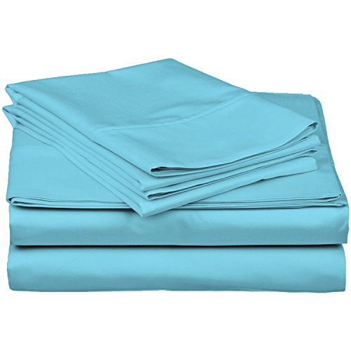 0190052003491 - 100% EGYPTIAN COTTON, 300 THREAD COUNT; DEEP-FITTING POCKET, SOFT & SMOOTH 3-PIECE TWIN SHEET SET, SOLID TEAL