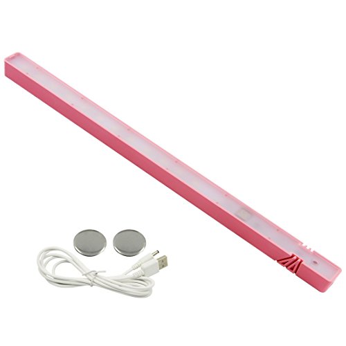 0190073826550 - DIMMABLE LED DESK LAMP, RTSU® DIY PLASTIC PORTABLE USB LED READING LIGHT CRAFT LIGHT (MAGNETIC STICK-ON, 12 INCH, WHITE LIGHT COLOR, 3W, TOUCH CONTROL DIMMER SWITCH, LAST SETTING MEMORY)(PINK)