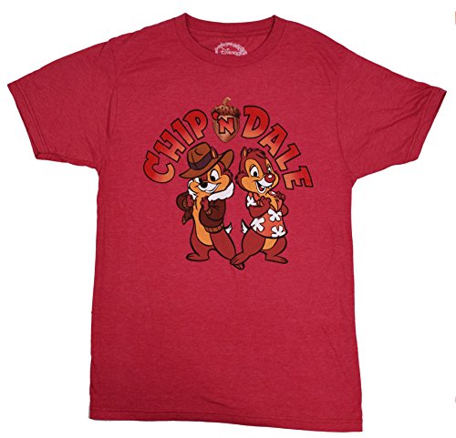 0190121194129 - DISNEY RESCUE RANGERS CHIP AND DALE T-SHIRT (X-LARGE, HEATHER RED)