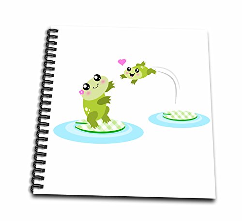 0190133160617 - 3DROSE DB_120310_1 CUTE BABY FROG JUMPING INTO MOM FROGS ARMS-HAPPY MOTHER AND CHILD KAWAII CARTOON-MOTHERS DAY-DRAWING BOOK, 8 BY 8