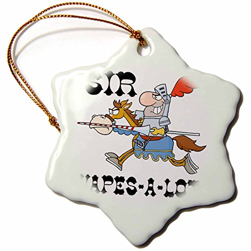 0190133215089 - 3DROSE FUNNY KNIGHT SIR VAPES A LOT - SNOWFLAKE ORNAMENT, PORCELAIN, 3-INCH (ORN_203650_1)