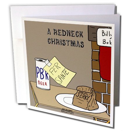 0190133301577 - A REDNECK CHRISTMAS EVE, SANTA SNACK, BEER AND JERKY - GREETING CARD, 6 X 6 INCHES, SINGLE (GC_38588_5)