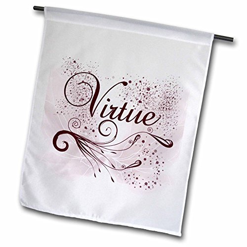 0190133319886 - 3DROSE FL_108902_1 VIRTUE WITH PINK ANGEL WINGS - WORD ART GARDEN FLAG, 12 X 18
