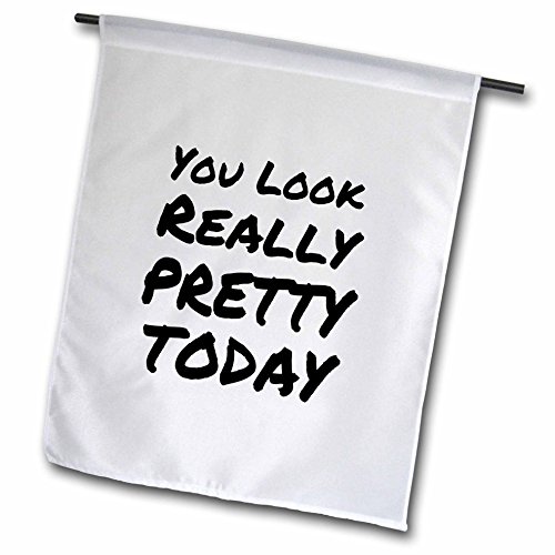 0190133322671 - 3DROSE FL_195584_1 YOU LOOK REALLY PRETTY TODAY - UPLIFTING PHRASES. FEEL GOOD NOTES GARDEN FLAG, 12 X 18