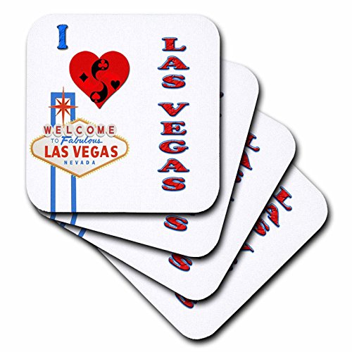 0190133345014 - 3DROSE I LOVE LAS VEGAS. NEVADA. PLAYING CARDS. CASINO. POPULAR SAYING. - SOFT COASTERS, SET OF 8 (CST_216454_2)