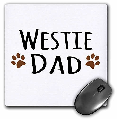 0190133475414 - INSPIRATIONZSTORE PET DESIGNS - WESTIE DOG DAD - WEST HIGHLAND WHITE TERRIER - DOGGIE BY BREED - DOGGY LOVER OWNER BROWN PAW PRINTS - MOUSE PADS (MP_154004_1)