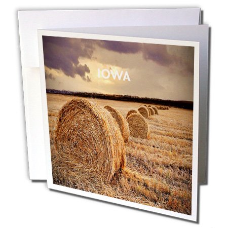 0190133747085 - FLORENE AMERICA THE BEAUTIFUL - COUNTRY HAY BALES IN IOWA - GREETING CARDS-12 GREETING CARDS WITH ENVELOPES (GC_80811_2)