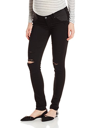0190161031262 - PAIGE WOMEN'S MATERNITY VERDUGO ULTRA SKINNY WITH ELASTIC INSETS, BLACK SHADOW DESTRUCTED, 25