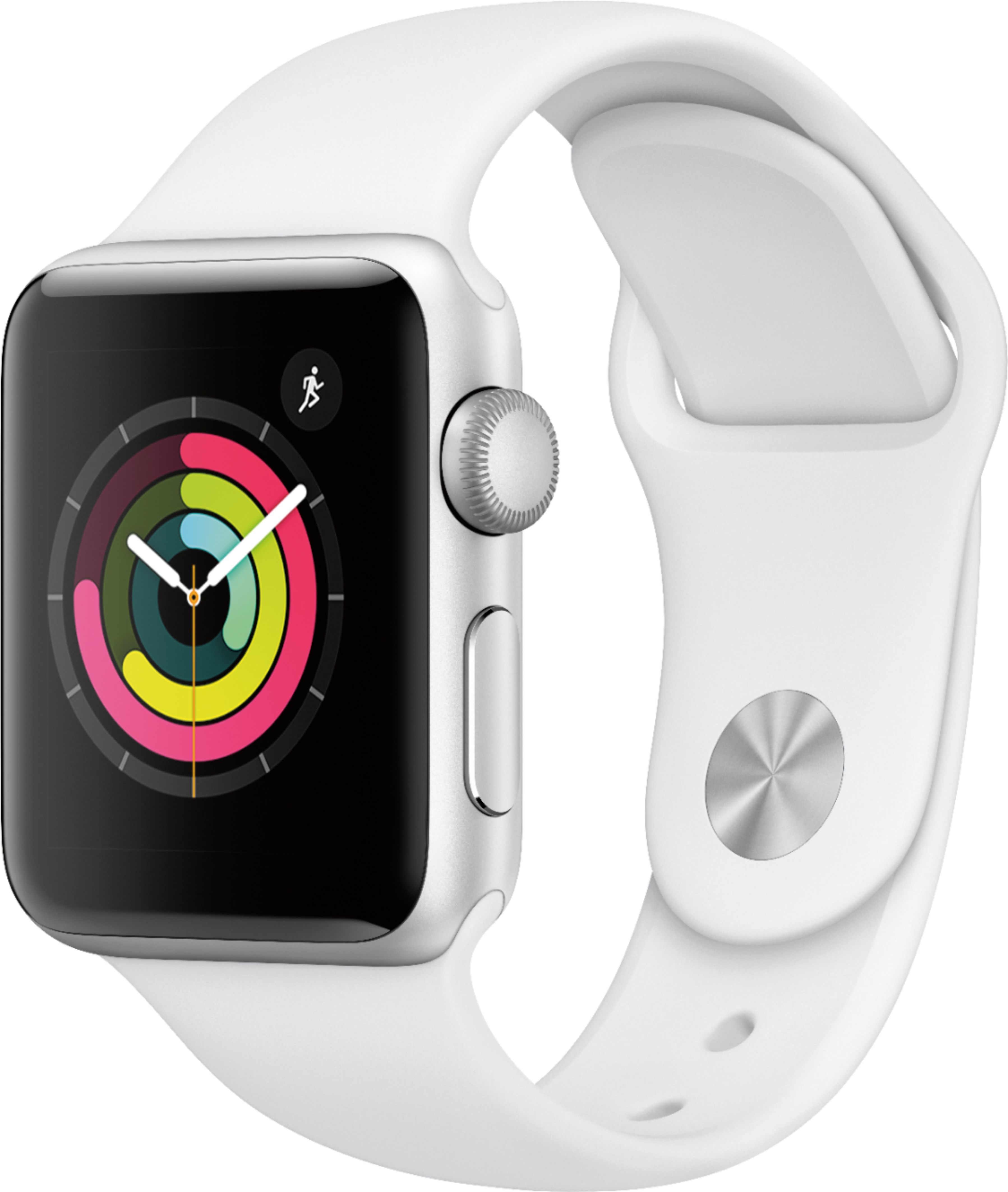 0190198805843 - APPLE WATCH SERIES 3 (GPS, 38MM) - SILVER ALUMINUM CASE WITH WHITE SPORT BAND