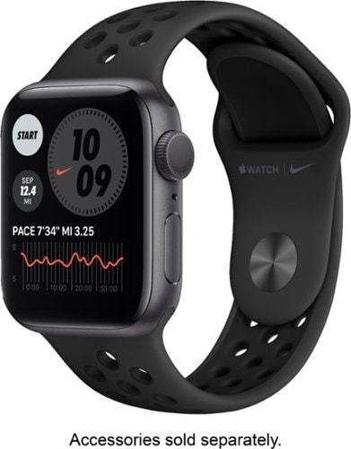 0190199885851 - APPLE WATCH NIKE SERIES 6 (GPS) 40MM SPACE GRAY ALUMINUM CASE WITH ANTHRACITE/BLACK NIKE SPORT BAND - SPACE GRAY