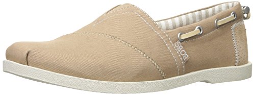 0190211107961 - BOBS FROM SKECHERS WOMEN'S CHILL LUXE TRAVELER FLAT, TAUPE/WHITE, 9.5 M US