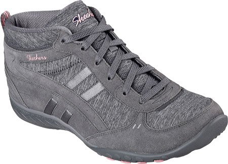 0190211233356 - SKECHERS RELAXED FIT BREATHE EASY SHOUT OUT WOMENS HIGH TOP SNEAKERS CHARCOAL 8