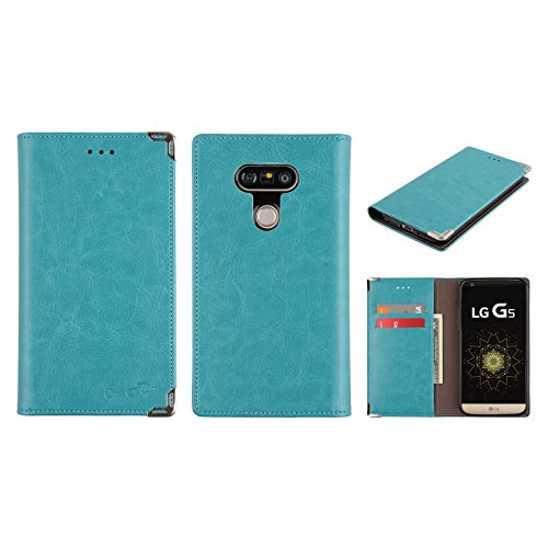 0190227002298 - LG G5 WALLET CASE SIRIUS PU LEATHER FLIP DIARY COVER WITH BUILT-IN CREDIT CARD SLOTS ID CARD HOLDER (MINT)