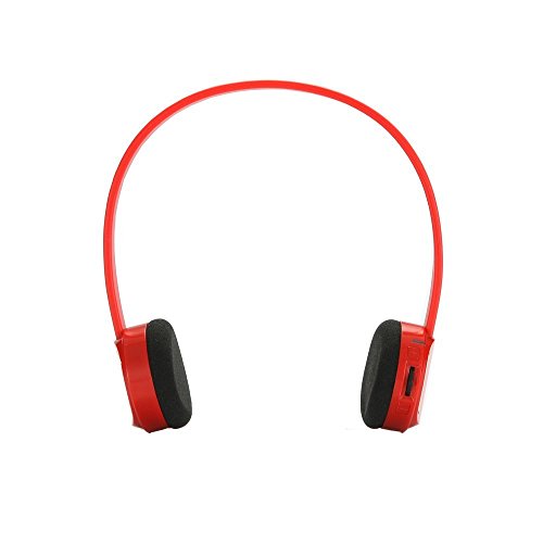 0190268071826 - VEGGIEG V6300 WIRELESS BLUETOOTH V4.0 + EDR HEADSET HANDSFREE MP3 MUSIC WIRELESS HEADPHONE FOR IPHONE SAMSUNG SMARTPHONES LAPTOP COMPUTER (RED)