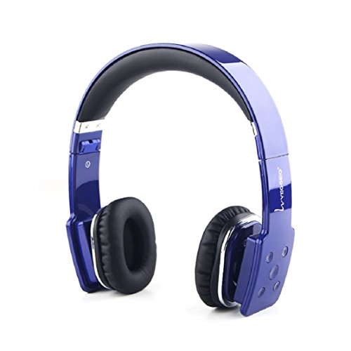 0190268071901 - VEGGIEG FOLDABLE BLUETOOTH WIRELESS STEREO HEADPHONE WITH MIC FOR PHONE (BLUE)