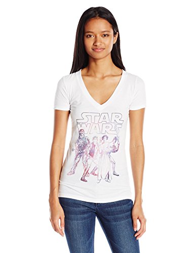 0190272247439 - STAR WARS JUNIOR'S REBEL GROUP GRAPHIC TEE, WHITE, SMALL