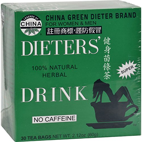 0190283002584 - UNCLE LEES CHINA GREEN DIETERS TEA CAFFEINE FREE - 30 TEA BAGS - BEST HEALTHY BEVERAGES FOR DIETERS