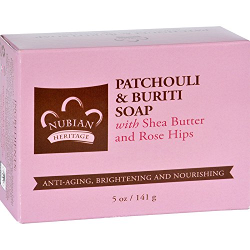 0190283551372 - NUBIAN HERITAGE BAR SOAP WITH SHEA BUTTER AND ROSE HIP - PATCHOULI AND BURITI - 5 OZ - GLUTEN FREE - FRAGRANT, SOOTHING AND HYDRATING CLEANSER