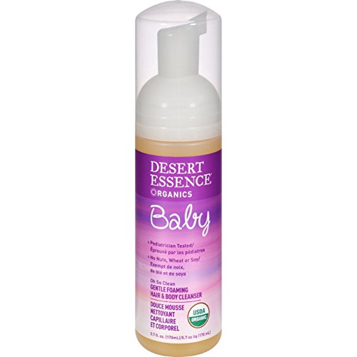 0190283559323 - DESERT ESSENCE BABY 2 IN 1 GENTLE FOAMING HAIR AND BODY CLEANSER OH SO CLEAN FRAGRANCE FREE - 5.7 FL OZ-95%+ ORGANIC-GLUTEN FREE - WHEAT FREE-