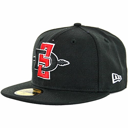 0190290317114 - NEW ERA 59FIFTY SDSU SAN DIEGO STATE AZTECS FITTED HAT (BLACK) MEN'S NCAA CAP
