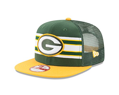 0190291522500 - NFL GREEN BAY PACKERS THROWBACK STRIPE 9FIFTY SNAPBACK CAP, ONE SIZE, GREEN