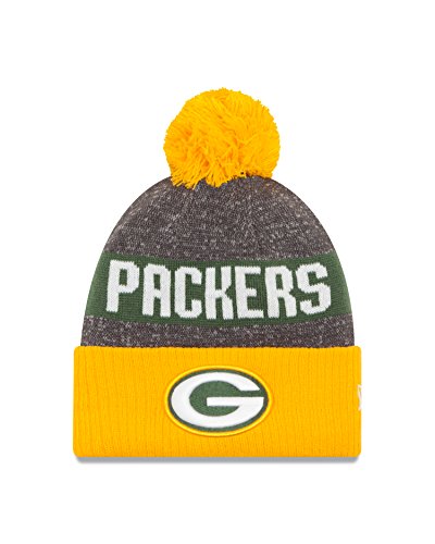 0190292383339 - NFL GREEN BAY PACKERS 2016 REVERSE TEAM COLOR SPORT KNIT BEANIE, ONE SIZE, GOLD/GRAY