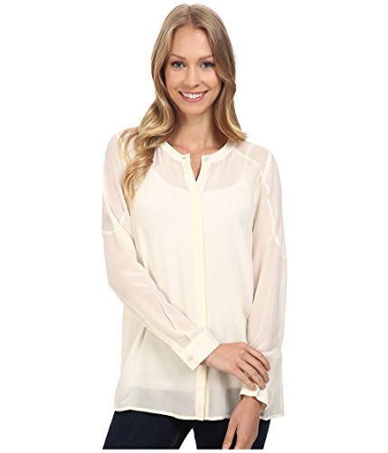 0190365134639 - LUCKY BRAND WOMEN'S SILK BUTTON DOWN TOP WHISPER WHITE BLOUSE MD (US 8-10)