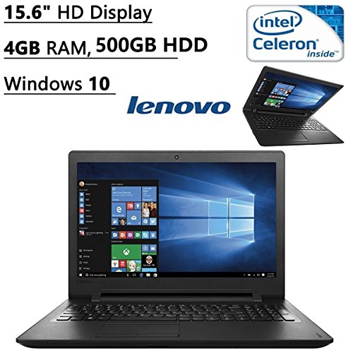 0190404718141 - NEWEST LENOVO 15.6 INCH HD FLAGSHIP HIGH PERFORMANCE LAPTOP PC | INTEL CELERON N3060 DUAL-CORE| 1.60 GHZ| 4GB RAM| 500GB HDD| DVD RW| BLUETOOTH| WIFI| ETHERNET| HDMI| WINDOWS 10 (BLACK)