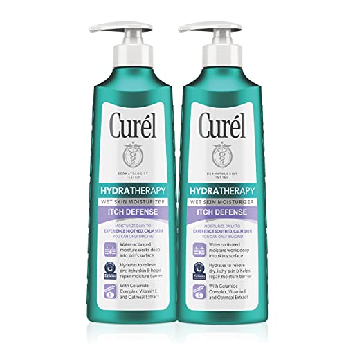 0019045278756 - CURÉL HYDRA THERAPY, ITCH DEFENSE MOISTURIZER, WET SKIN LOTION, 12 OUNCE (PACK OF 2), WITH ADVANCED CERAMIDE COMPLEX, VITAMIN E, & OATMEAL EXTRACT, HELPS TO REPAIR MOISTURE BARRIER