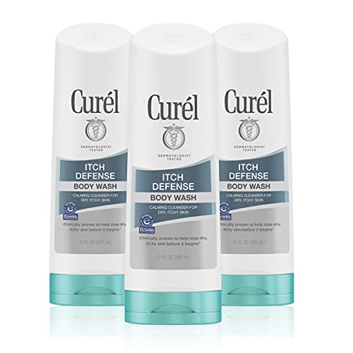 0019045279531 - CURÉL ITCH DEFENSE CALMING DAILY CLEANSER, BODY WASH, SOAP-FREE FORMULA, FOR DRY, ITCHY SKIN, 10 OUNCE (PACK OF 3), WITH HYDRATING JOJOBA AND OLIVE OIL
