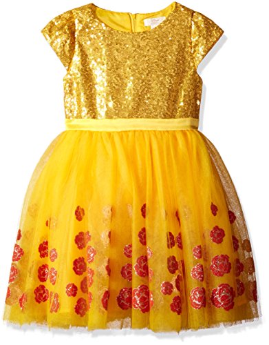 0190485004737 - DISNEY BY TUTU COUTURE TODDLER GIRLS' BEAUTY AND THE BEAST BELLE DRESS, GOLD, 4T